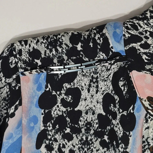 {NY Collection} Women's Mixed Print Long Sleeve Blouse - Size Medium - Picture 6 of 12